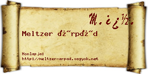 Meltzer Árpád névjegykártya
